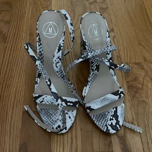 Missguided Snake Print Strappy Heel